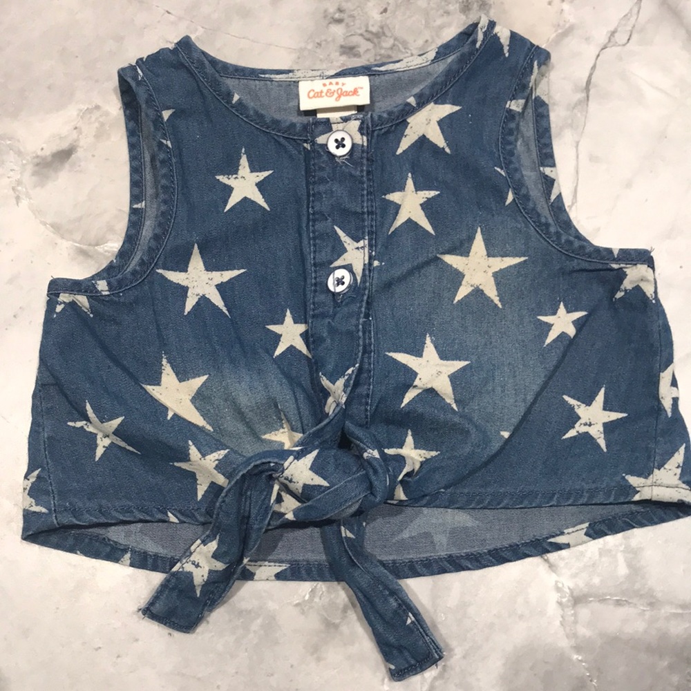 Cat and jack star and denim crop top